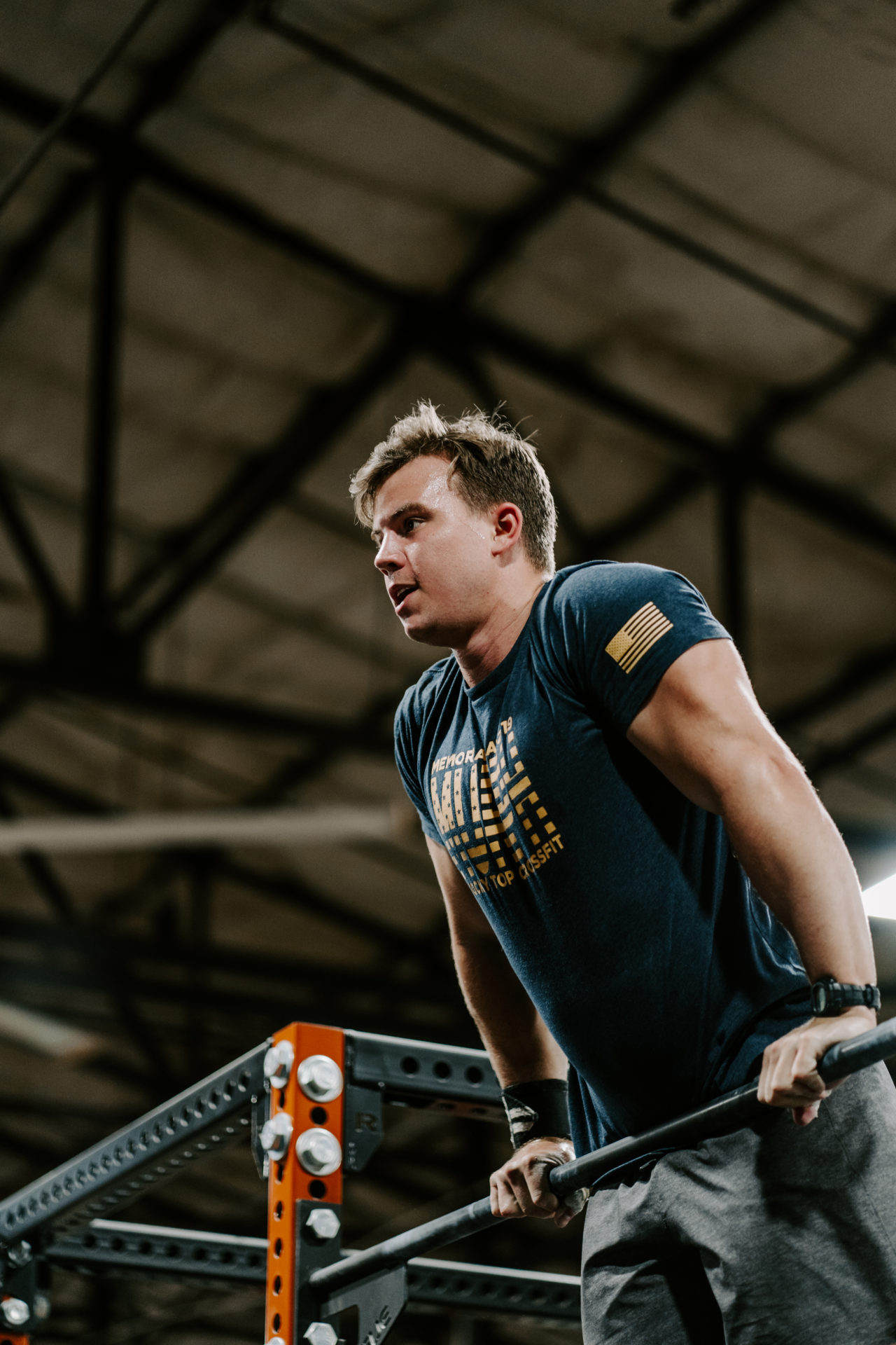 Commercial photography of a man working out at Rocky Top CrossFit.