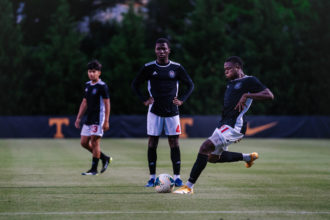 Austin East Men's Soccer Team playing at Regal Stadium at the University of Tennessee