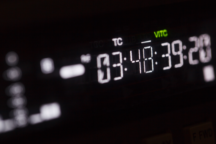 Timecode running on a video recorder