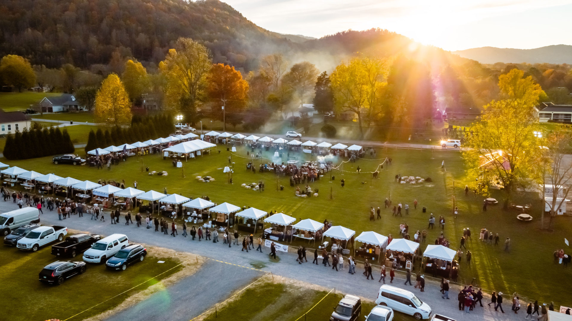 Drone photography of a large event in Knoxville, TN.