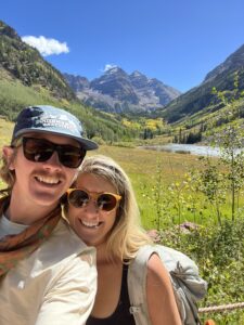 Ryan Dailey hiking with his wife