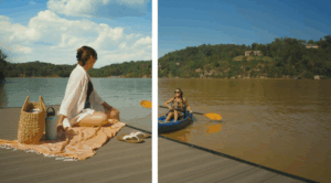 Split-screen image showing the before and after of color grading by Big Slate VFX.