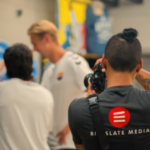 A videographer capturing content on a Short-Form shoot.